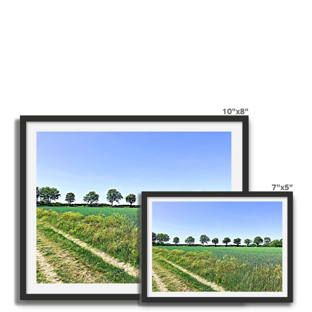 Ashwell Street Trees - Illustrated Framed Photo Tile