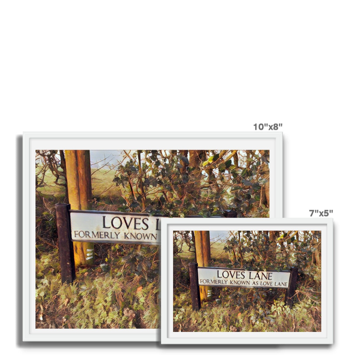 Loves Lane - Watercolour Framed Photo Tile