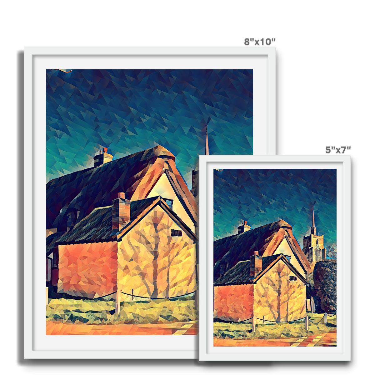 Chain Cottage - Poly Art Framed Photo Tile
