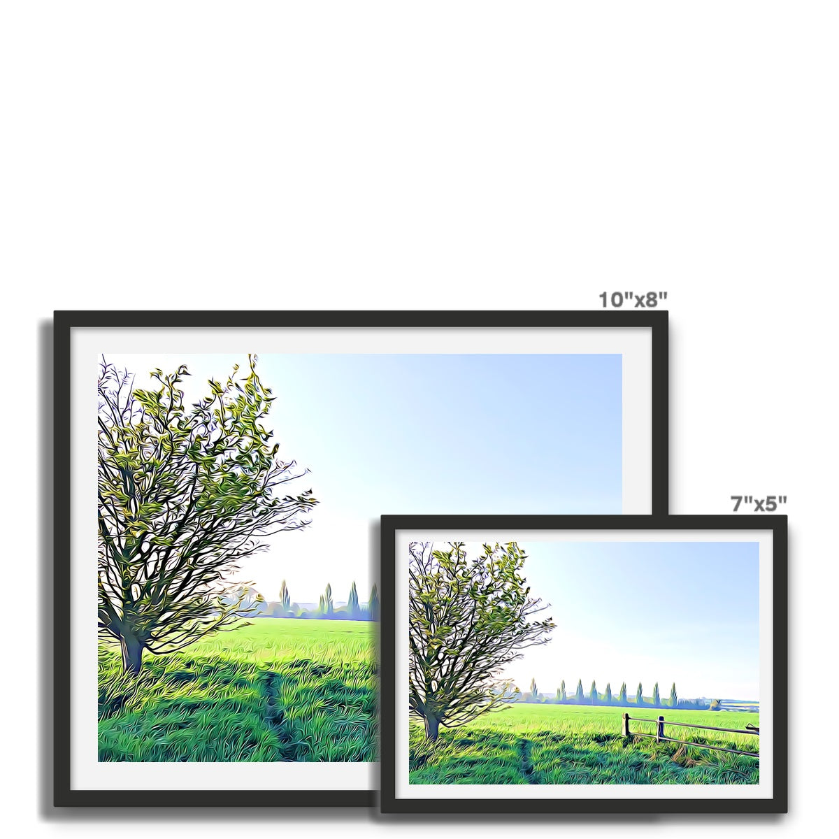 Poplars from Gardiners Lane - Illustrated Framed Photo Tile