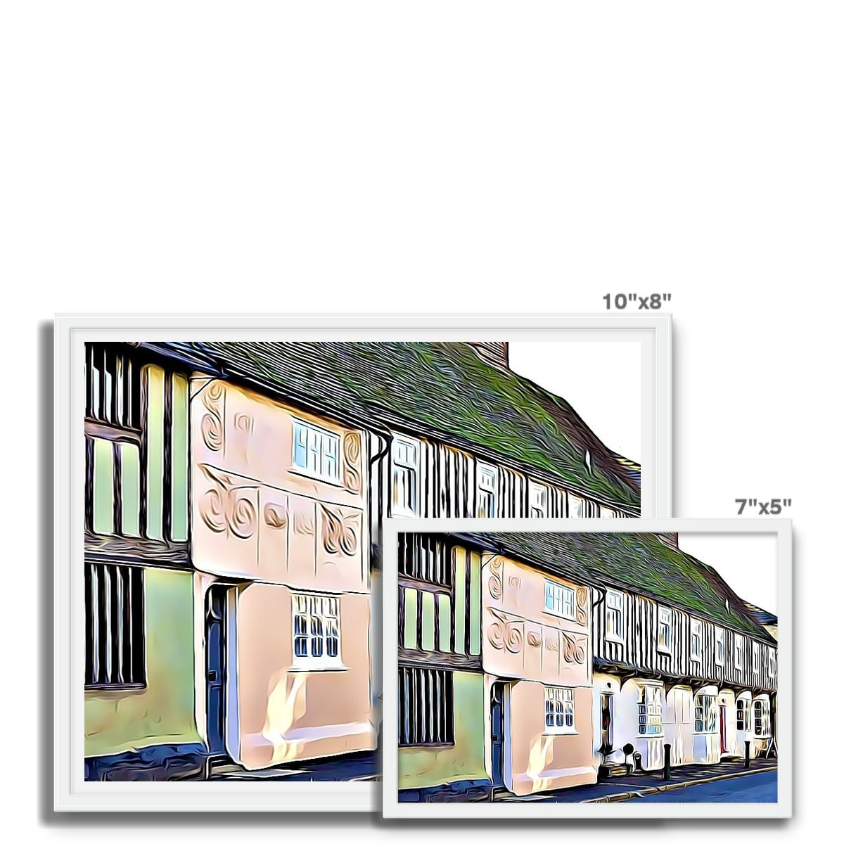 Tudor High Street - Illustrated Framed Photo Tile