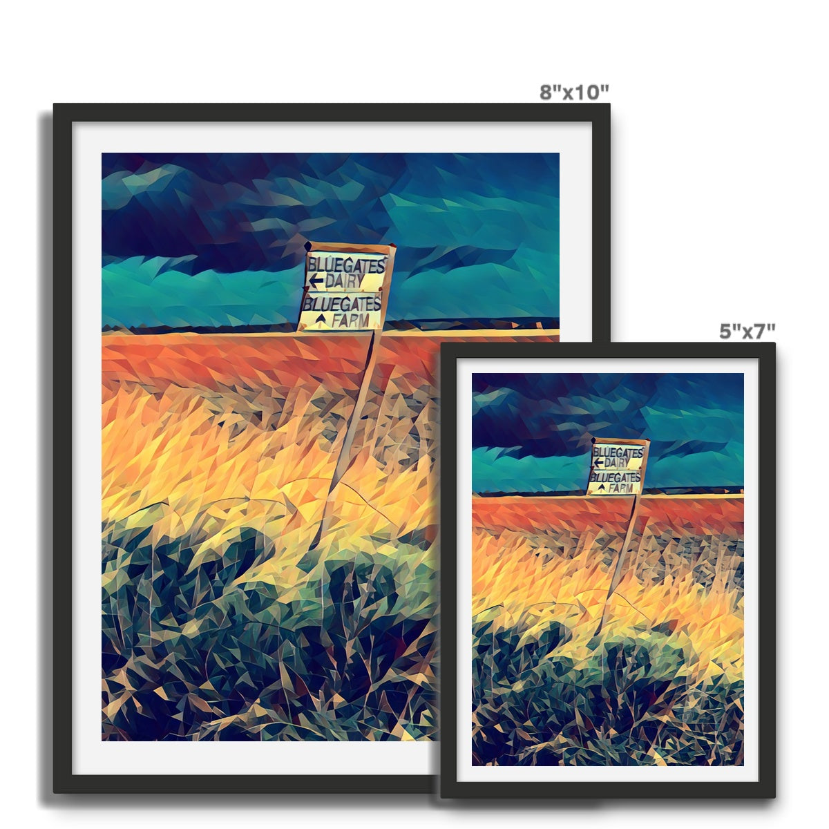 To Bluegates! - Poly Art Framed Photo Tile