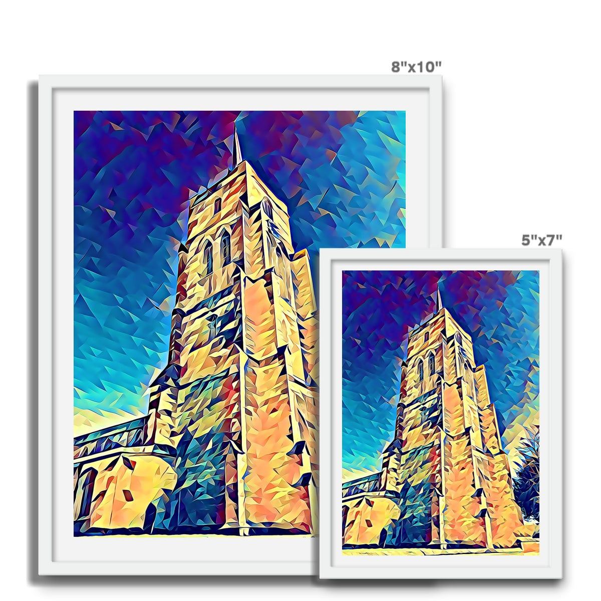 St Mary's Tower - Poly Art Framed Photo Tile