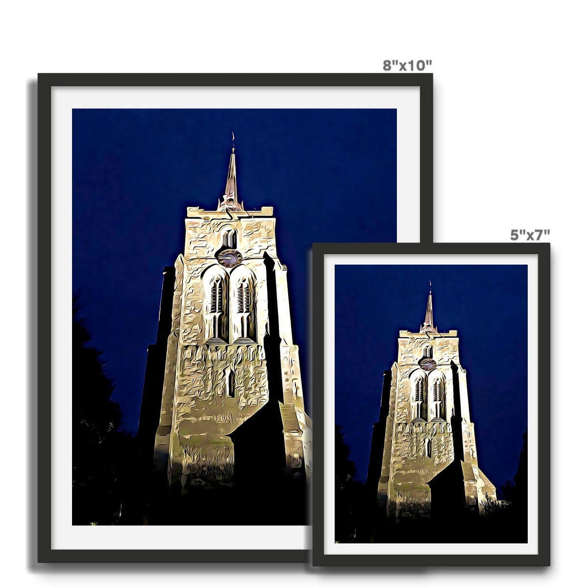 St Mary's in the Evening - Illustrated Framed Photo Tile