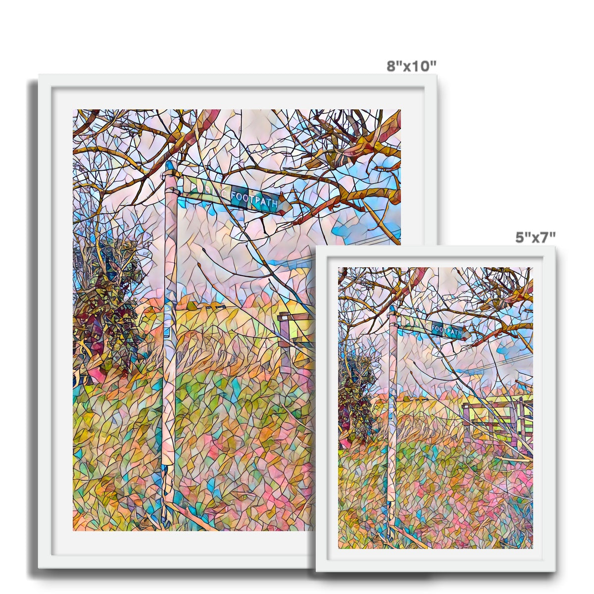 Loves Lane Footpath & Gate - Mosaic Framed Photo Tile