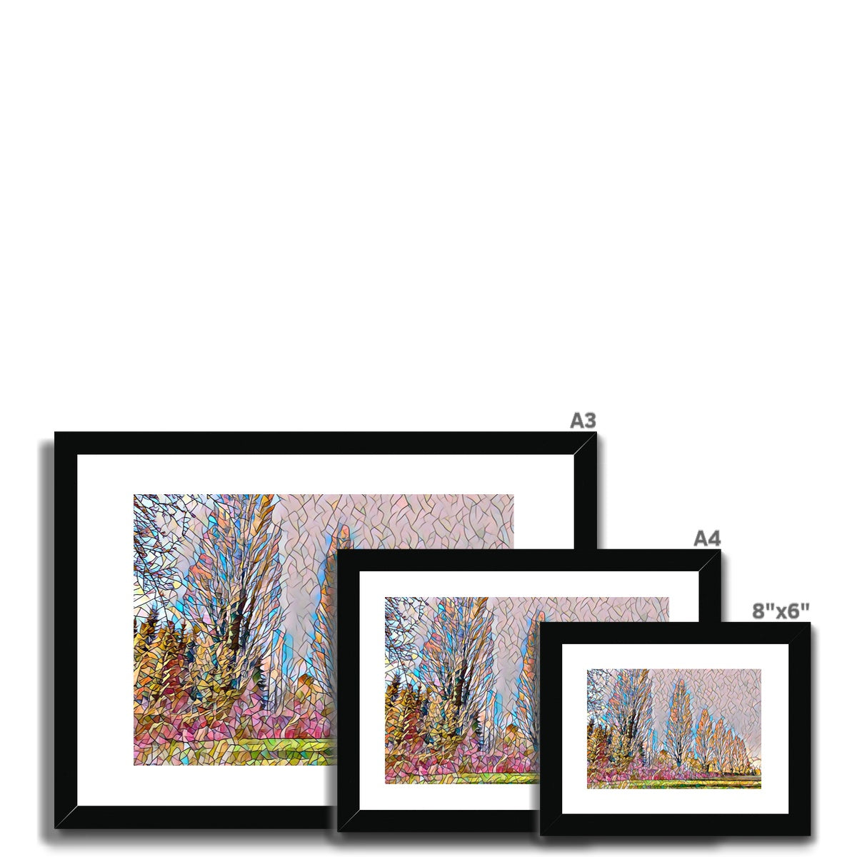 The Poplars - Mosaic Framed & Mounted Print