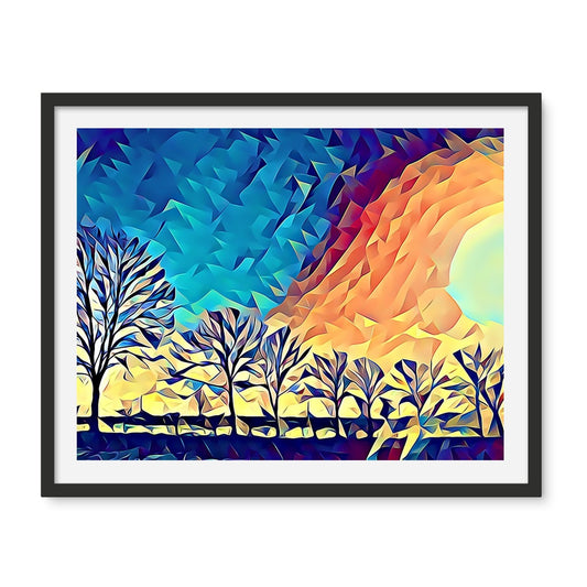 Towards Cambridgeshire - Poly Art Framed Photo Tile