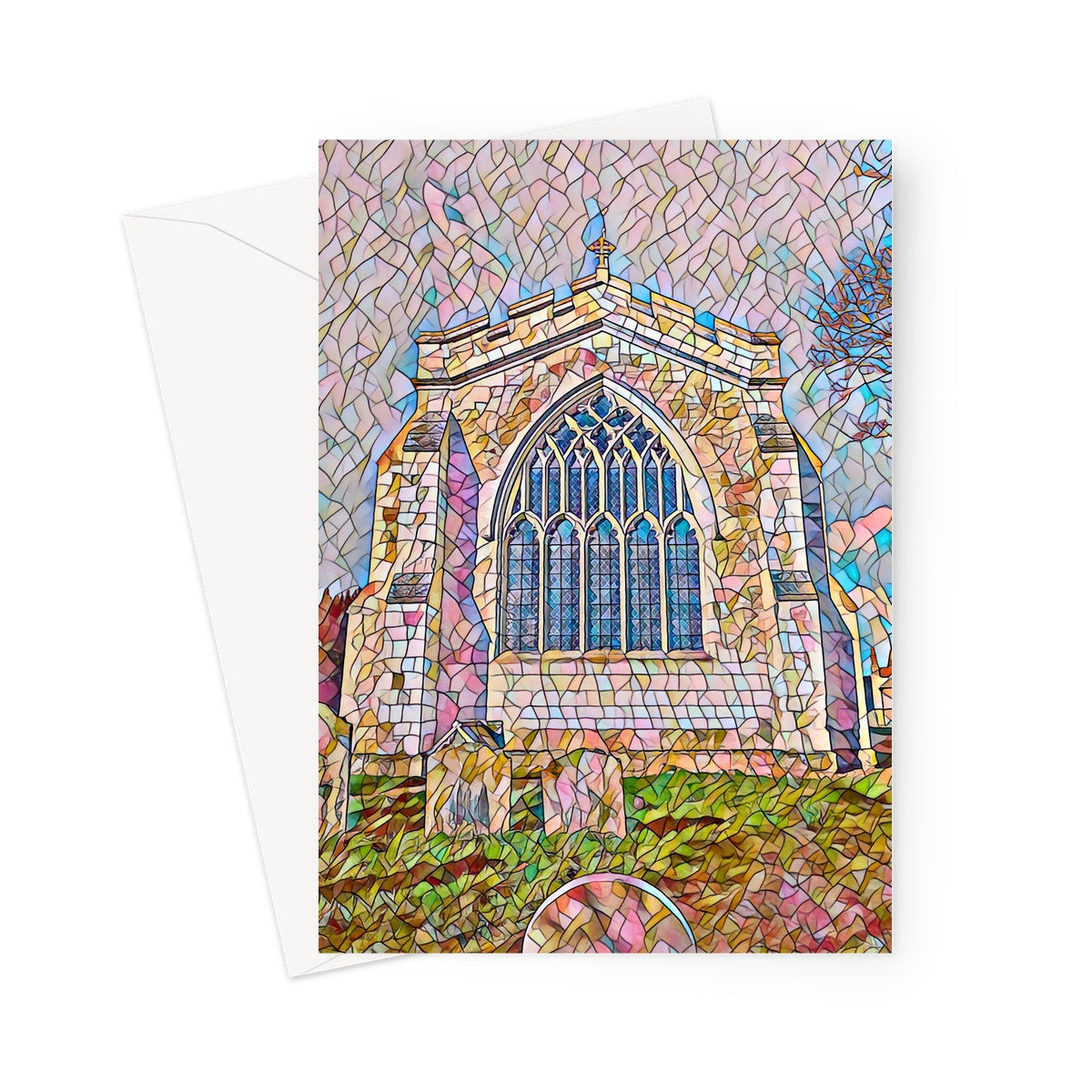 St Mary's East Face - Mosaic Greeting Card