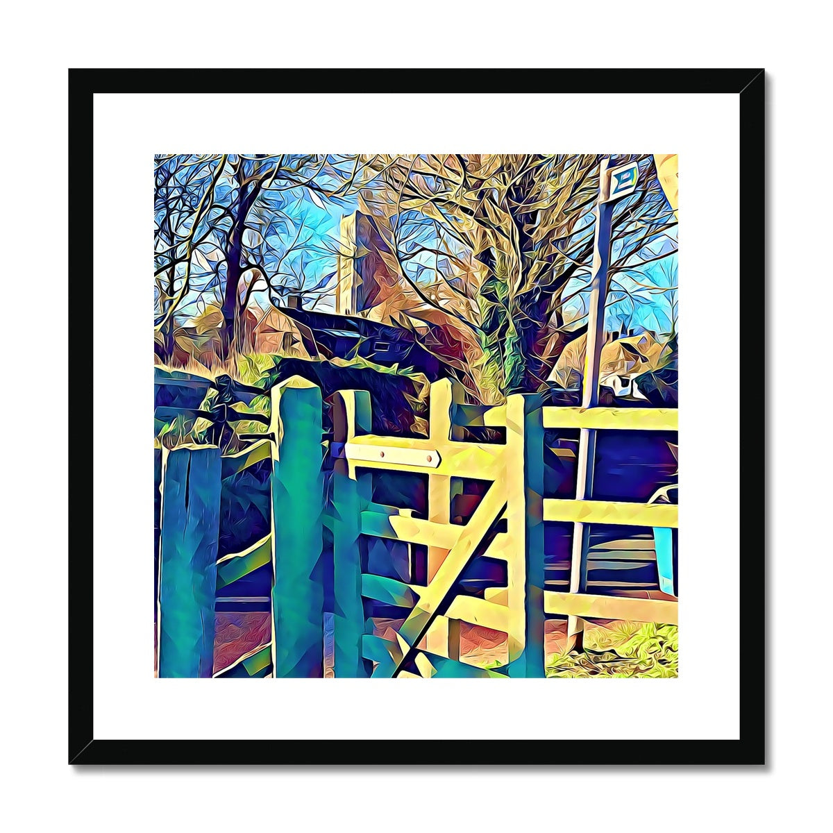 St Mary's from Sticky Lane - Poly Art Framed & Mounted Print