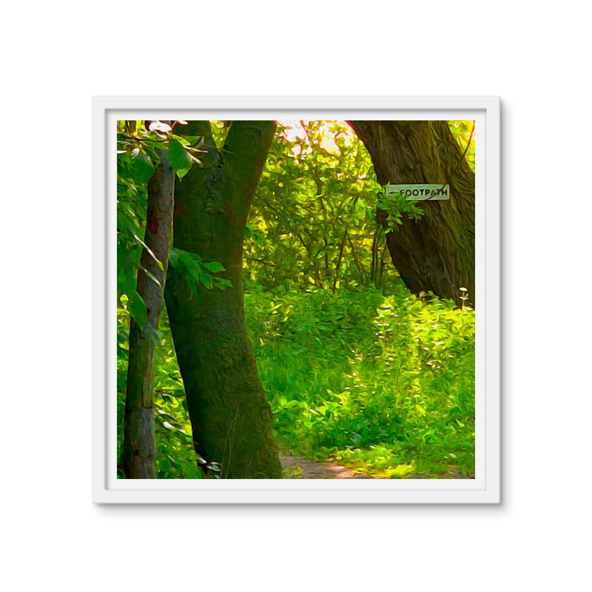 Gladed Footpath - Oil Framed Photo Tile