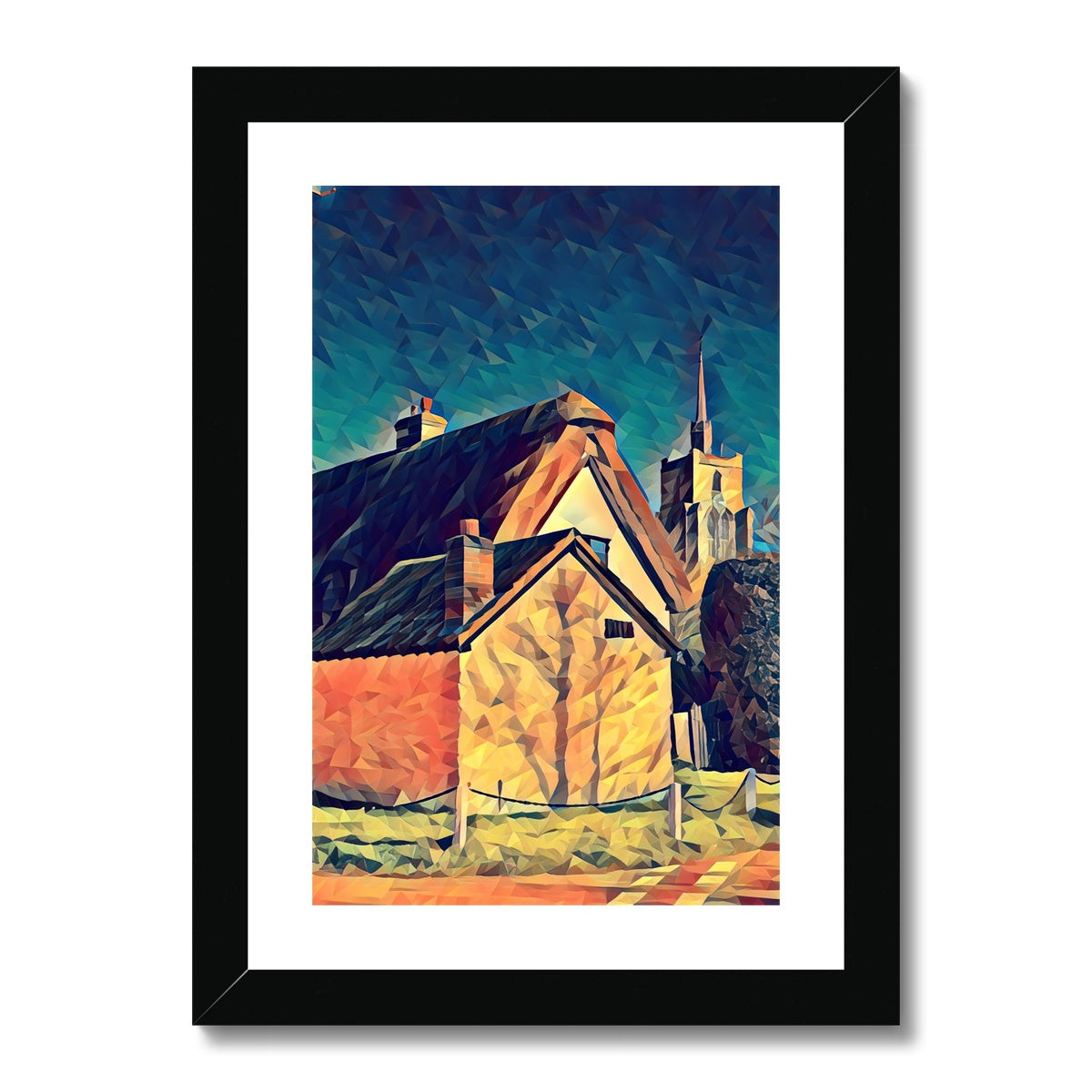 Chain Cottage - Poly Art Framed & Mounted Print