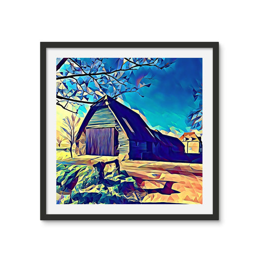 Bluegates Barn - Poly Art Framed Photo Tile