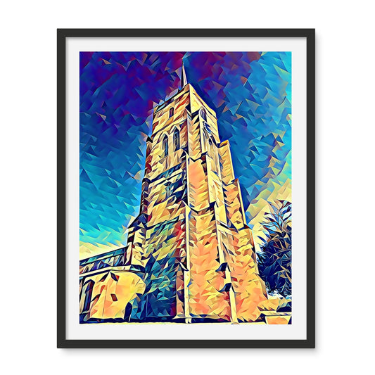 St Mary's Tower - Poly Art Framed Photo Tile