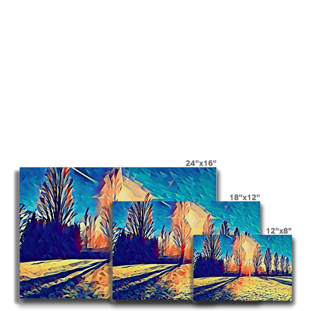 The Poplars - Poly Art Canvas