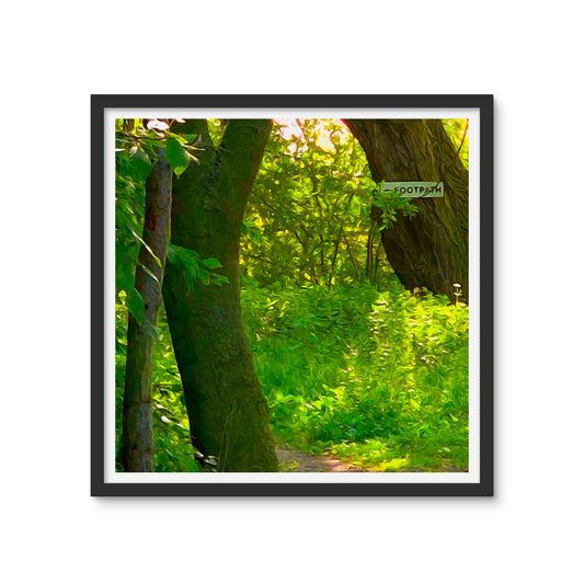 Gladed Footpath - Oil Framed Photo Tile