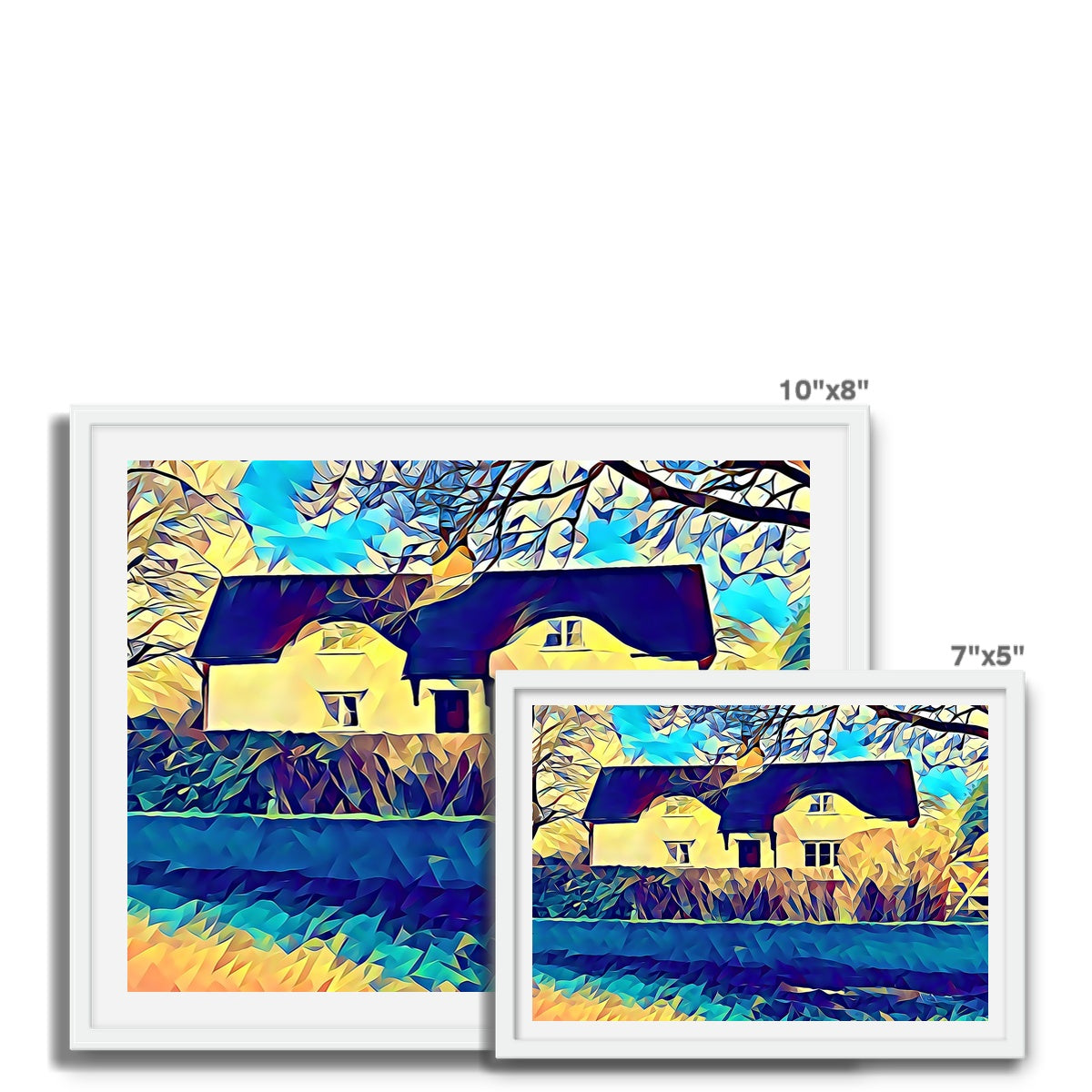 Ashwell End - Poly Art Framed Photo Tile