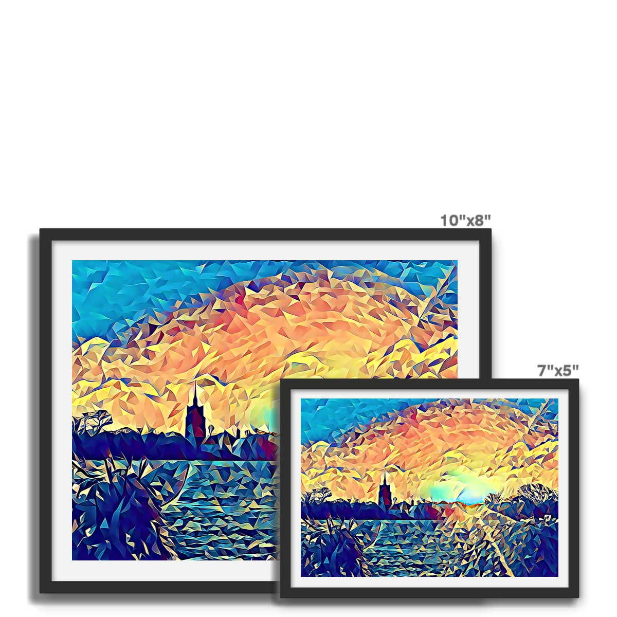 View from the Fields - Poly Art Framed Photo Tile