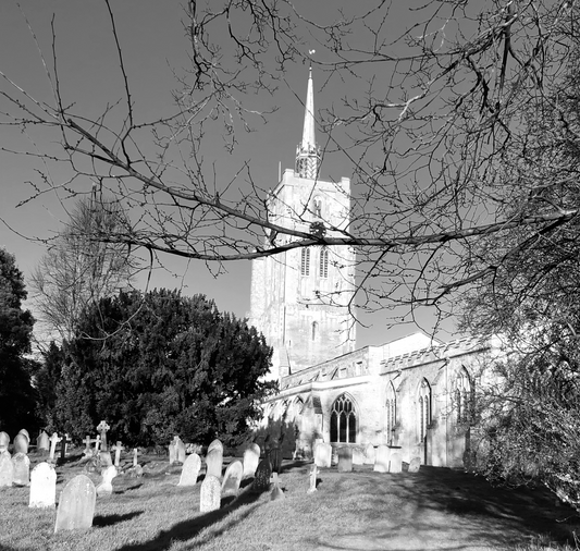 St Mary's Veiled - Black & White Canvas