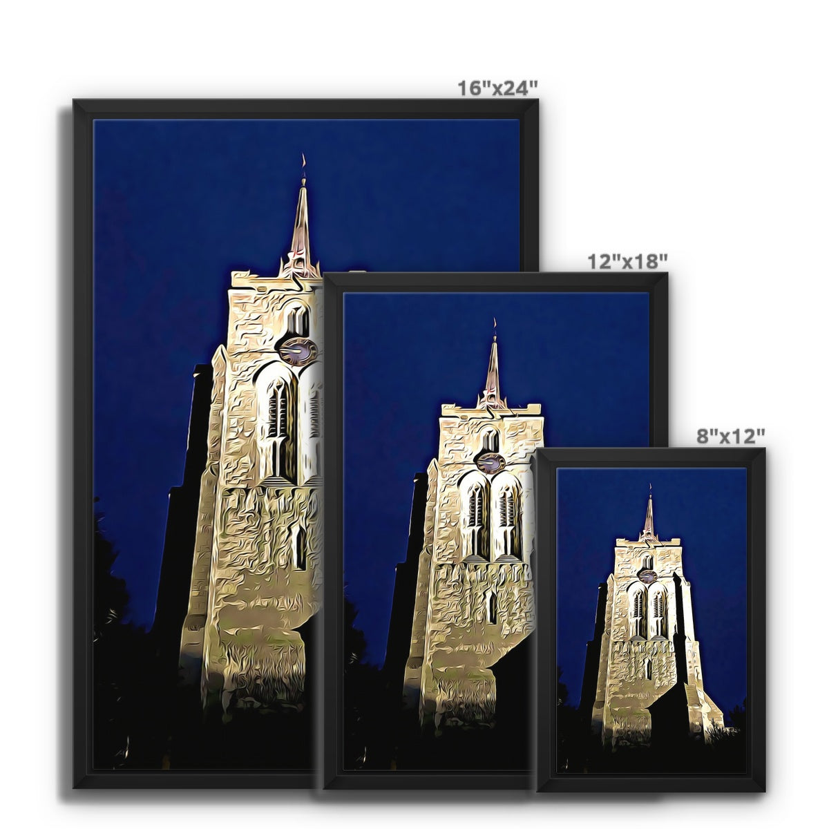 St Mary's in the Evening - Illustrated Framed Canvas