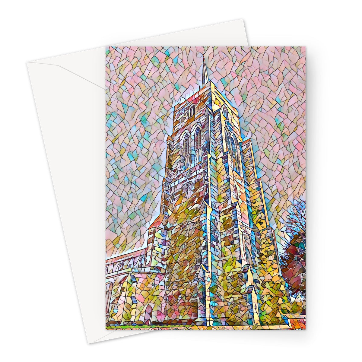 St Mary's Tower - Mosaic Greeting Card