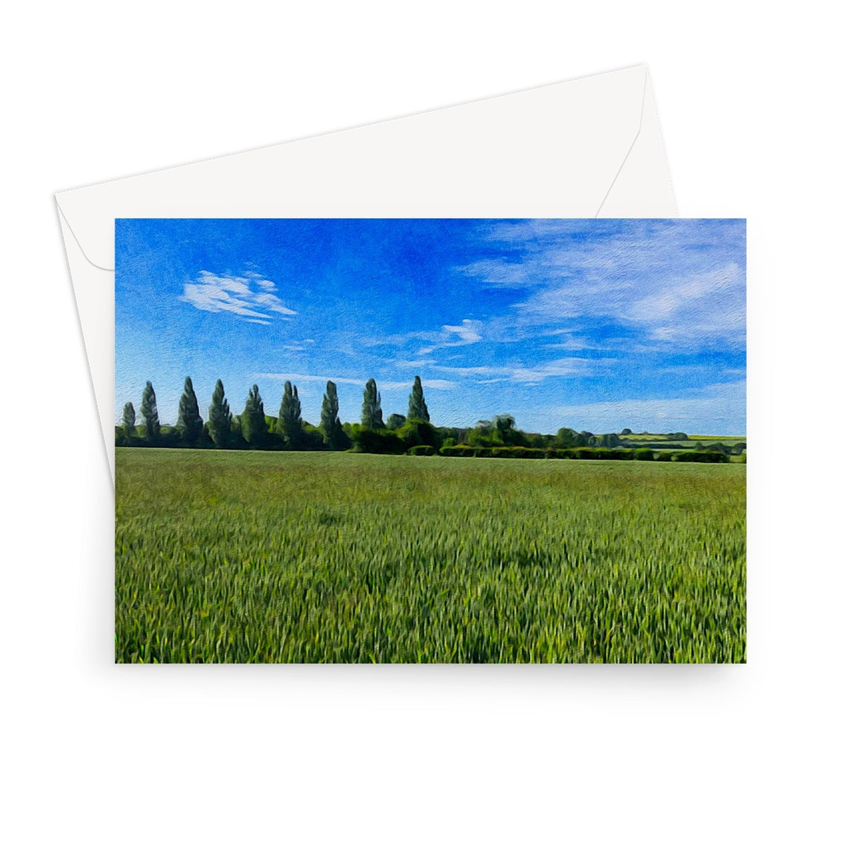 Poplars - Oil Greeting Card