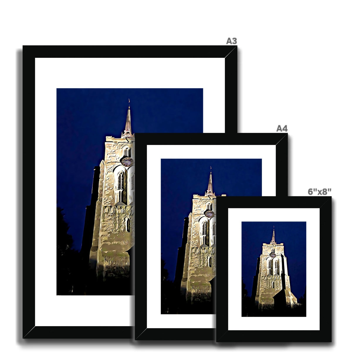 St Mary's in the Evening - Illustrated Framed & Mounted Print