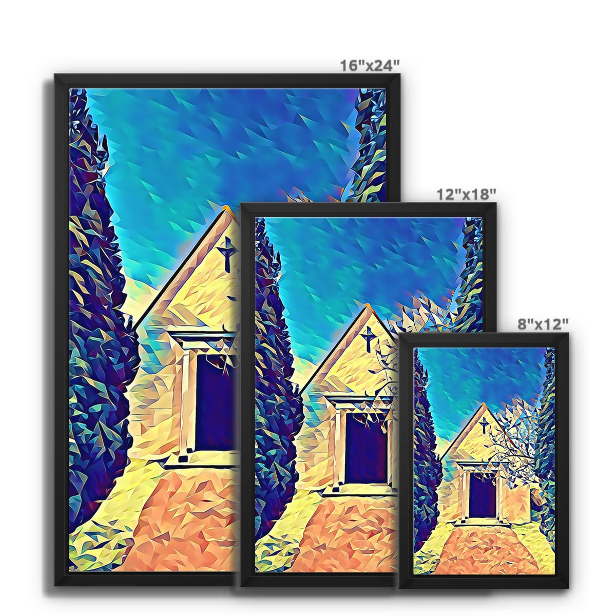 Cemetary Chapel - Poly Art Framed Canvas