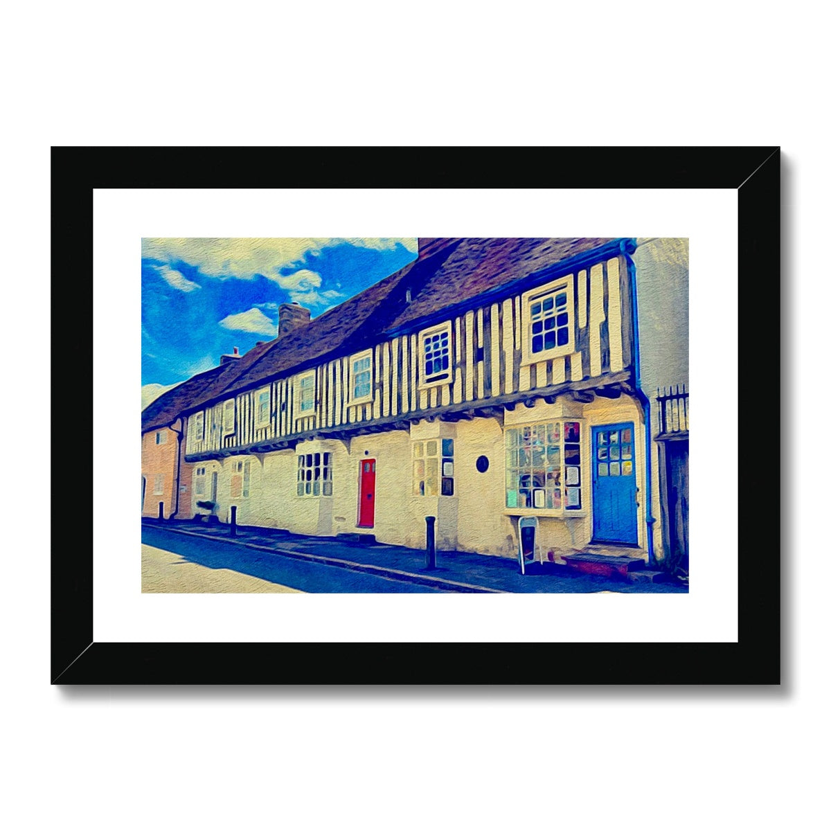 High Street - Oil Framed & Mounted Print