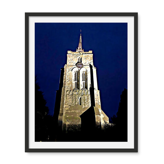 St Mary's in the Evening - Illustrated Framed Photo Tile