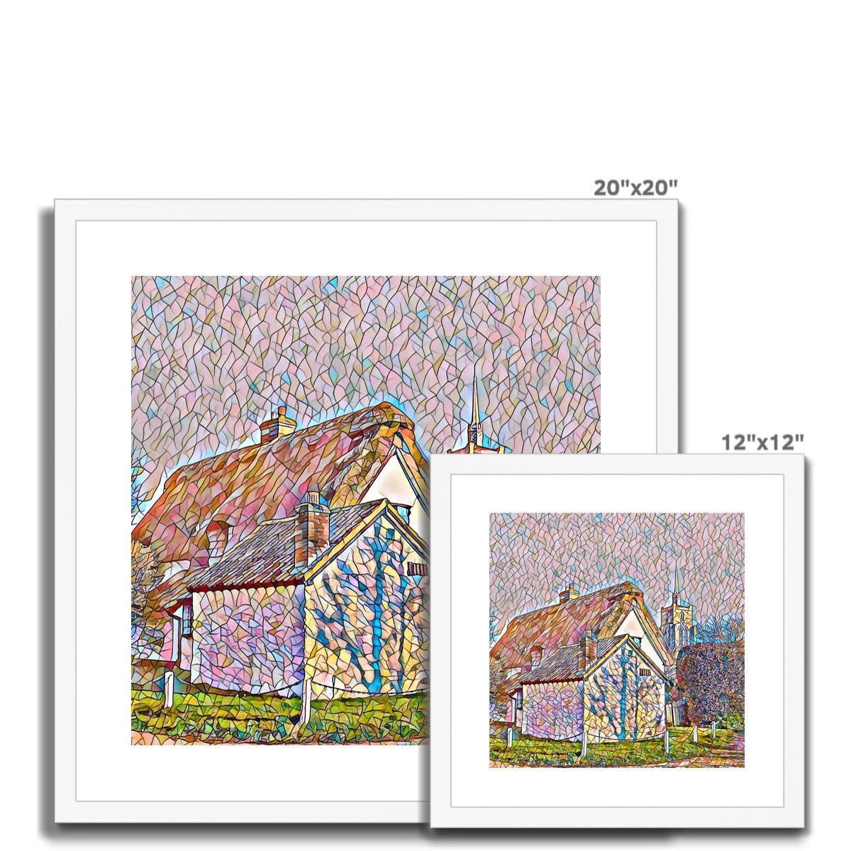 Chain Cottage - Mosaic Framed & Mounted Print