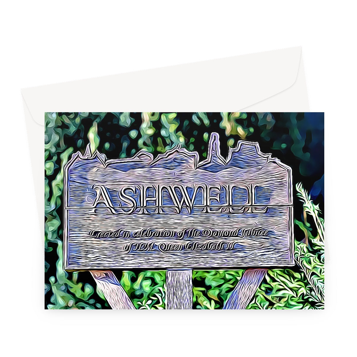 Ashwell Sign Village Green - Illustrated Greeting Card