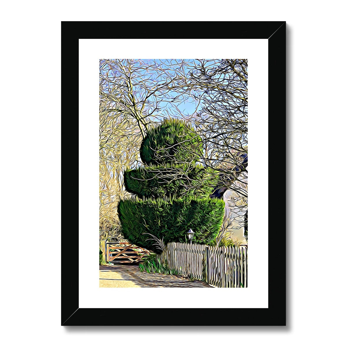 Hodwell Topiary - Illustrated Framed & Mounted Print