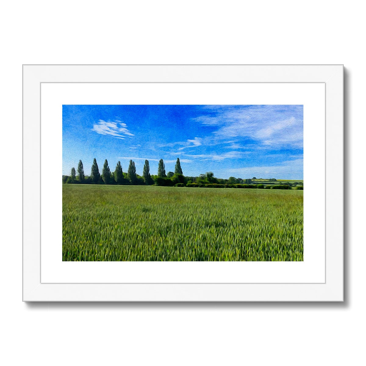 Poplars - Oil Framed & Mounted Print