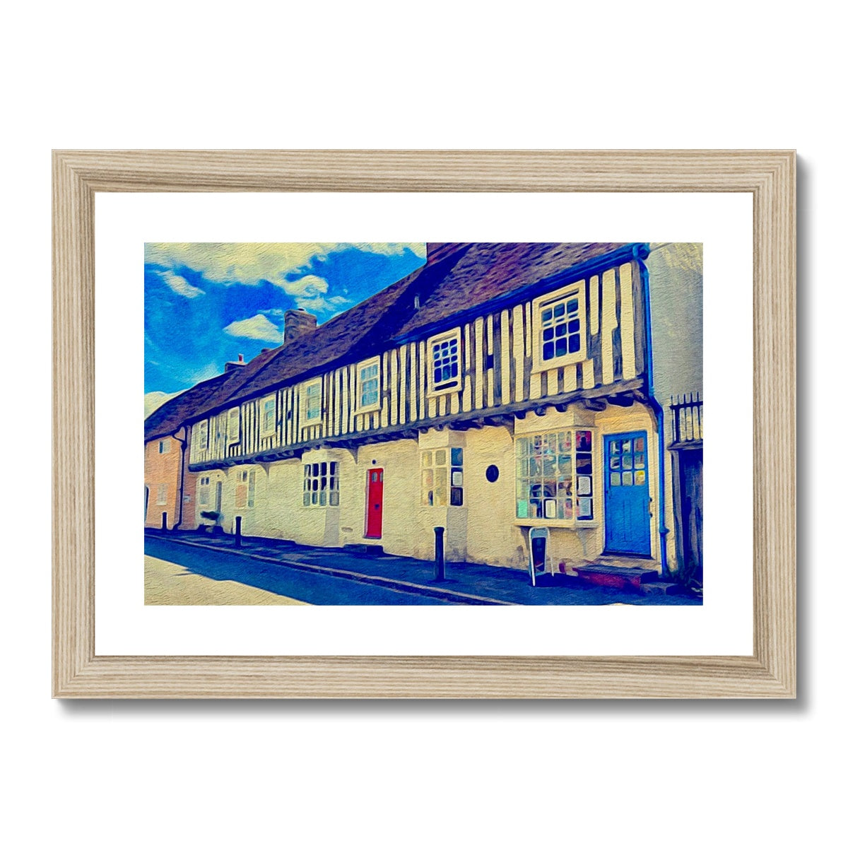 High Street - Oil Framed & Mounted Print