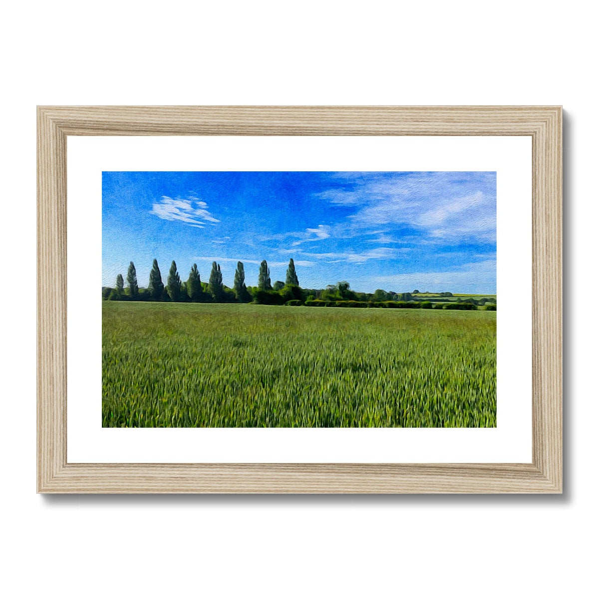 Poplars - Oil Framed & Mounted Print