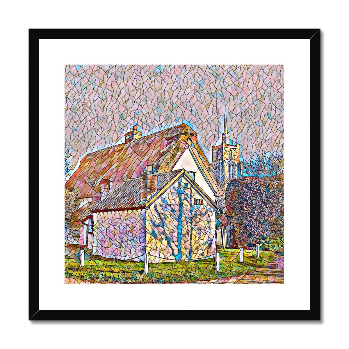 Chain Cottage - Mosaic Framed & Mounted Print