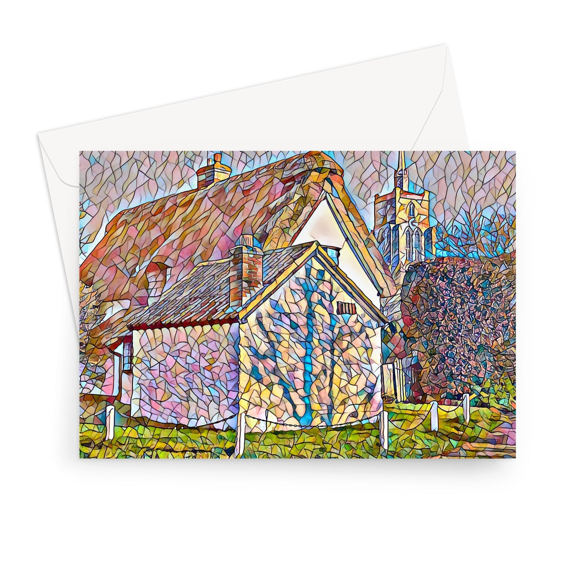 Chain Cottage - Mosaic Greeting Card