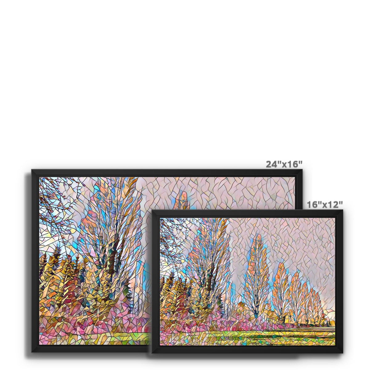 The Poplars - Mosaic Framed Canvas