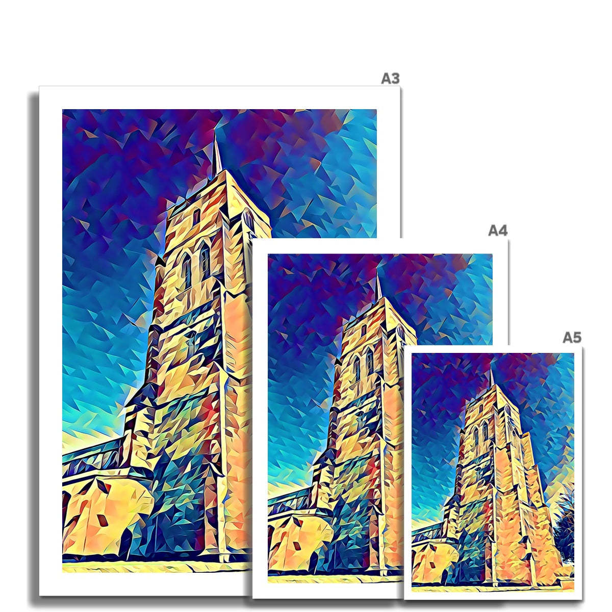 St Mary's Tower - Poly Art Fine Art Print