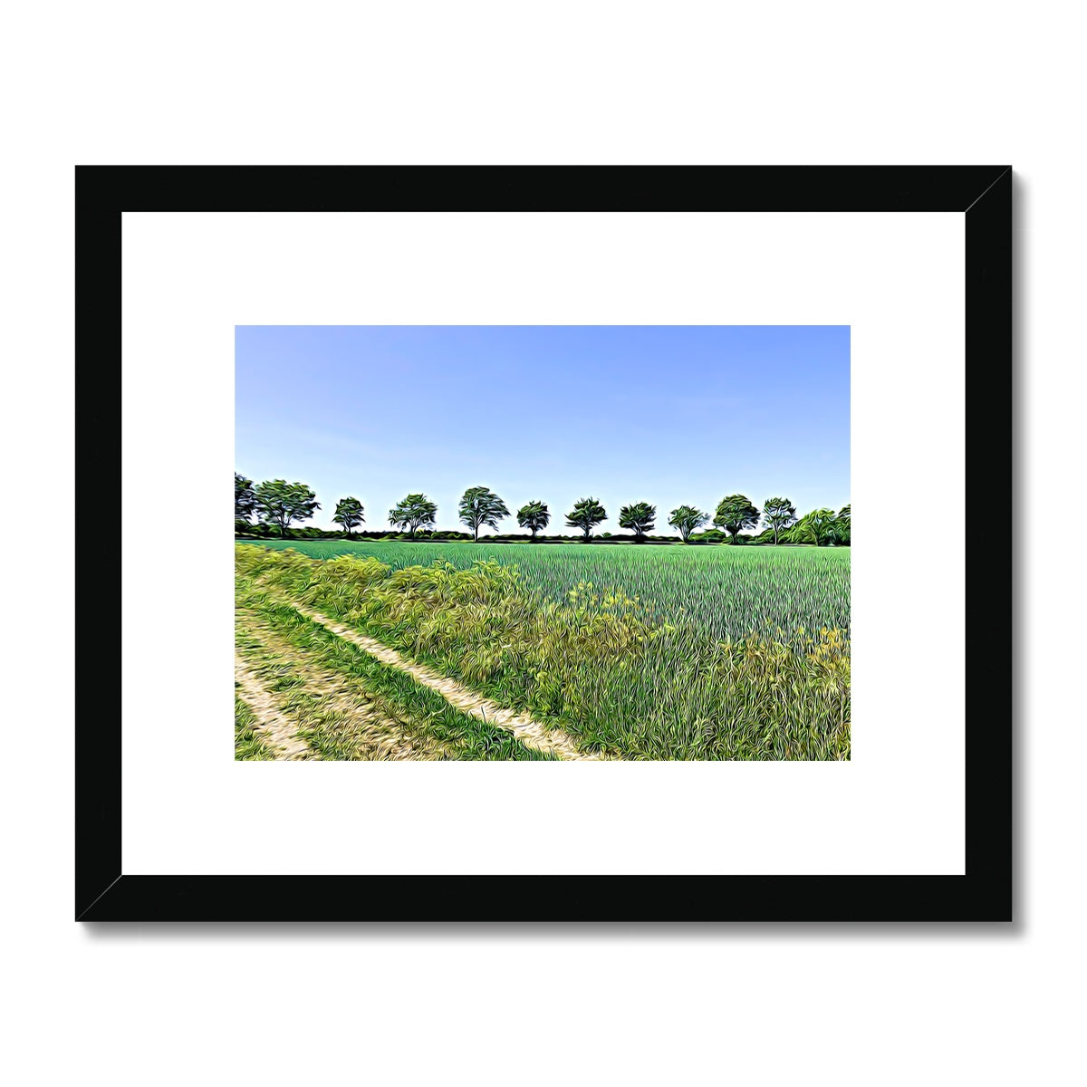 Ashwell Street Trees - Illustrated Framed & Mounted Print