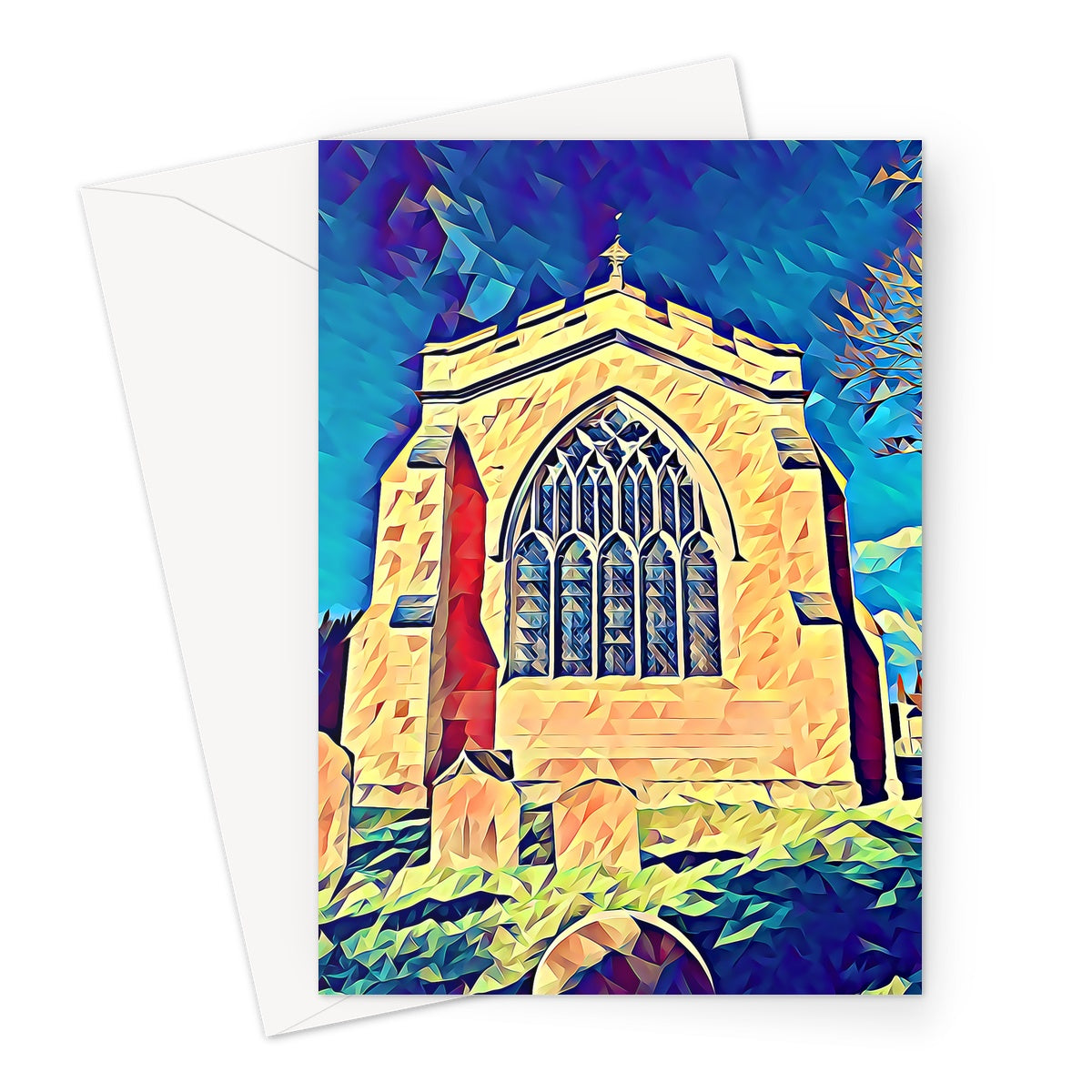 St Mary's East Face - Poly Art Greeting Card