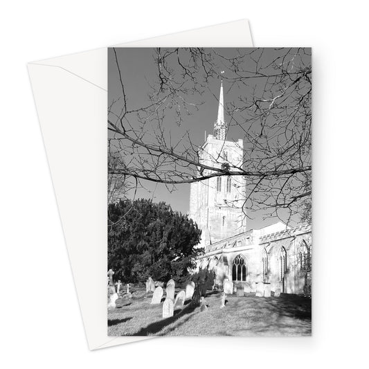 St Mary's Veiled - Black & White Greeting Card