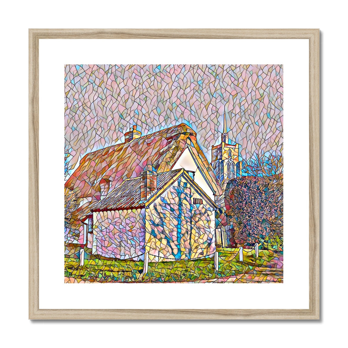 Chain Cottage - Mosaic Framed & Mounted Print