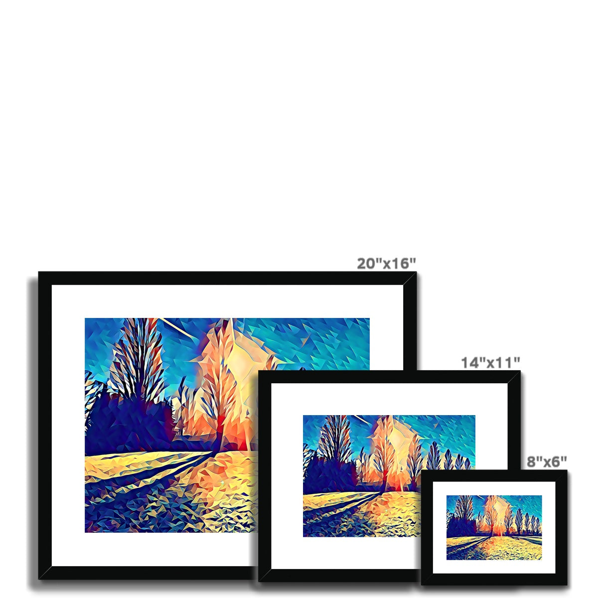 The Poplars - Poly Art Framed & Mounted Print