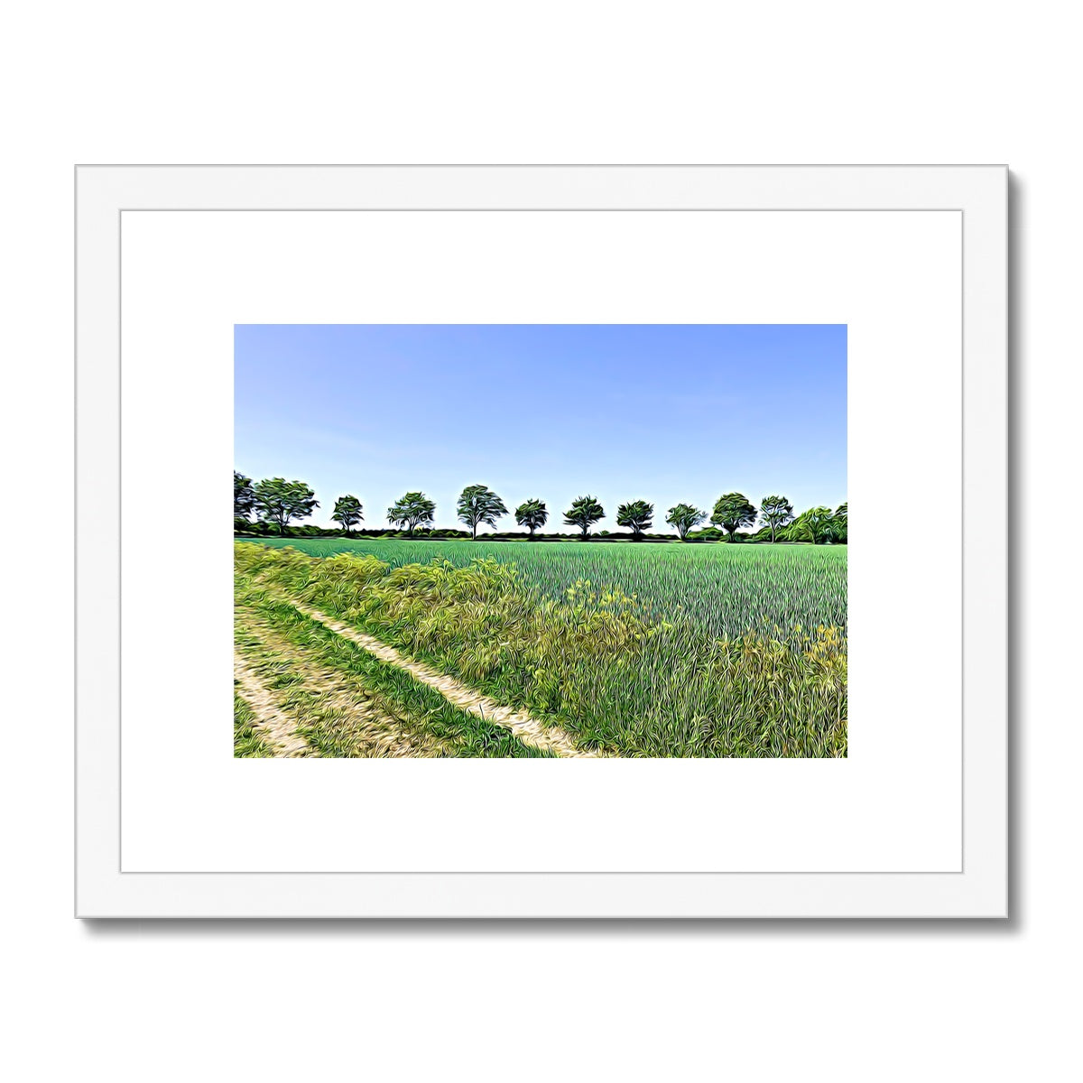 Ashwell Street Trees - Illustrated Framed & Mounted Print