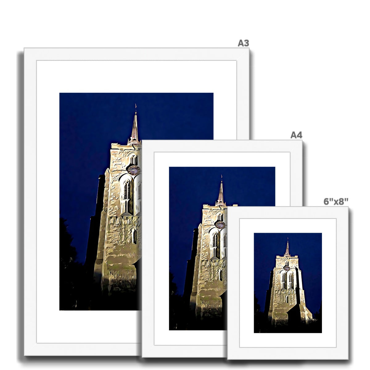 St Mary's in the Evening - Illustrated Framed & Mounted Print