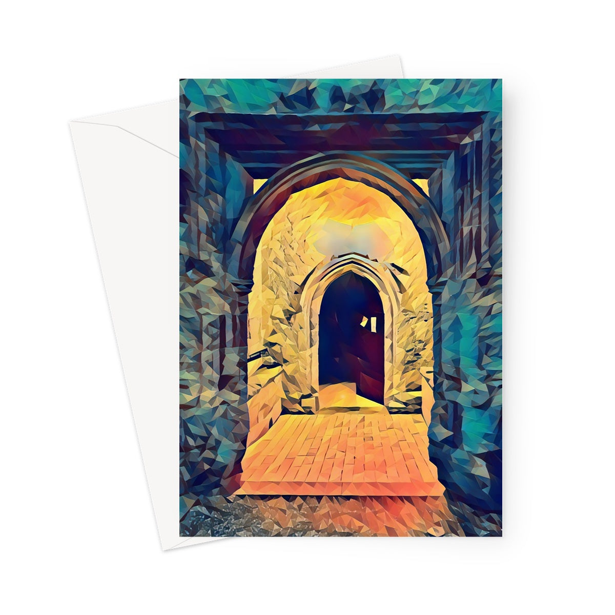 St Mary's North Face - Poly Art Greeting Card