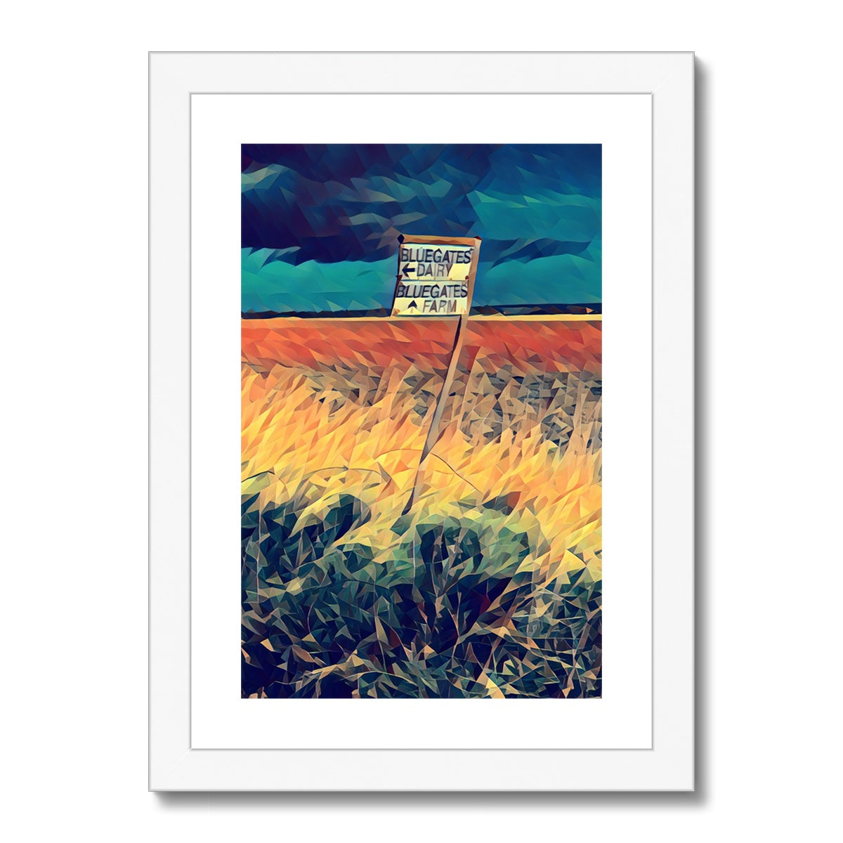 To Bluegates! - Poly Art Framed & Mounted Print