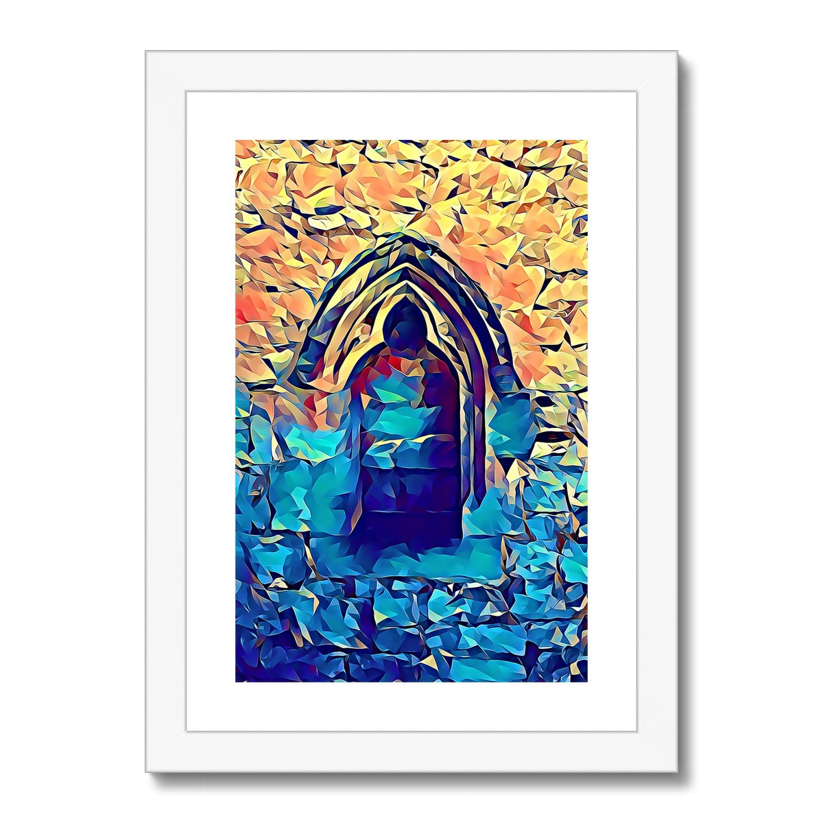 St Mary's Window Arch - Poly Art Framed & Mounted Print