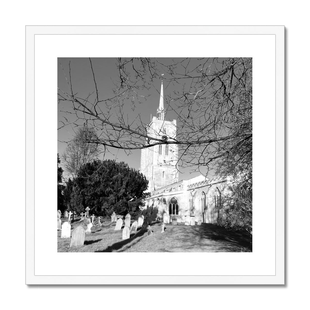 St Mary's Veiled - Black & White Framed & Mounted Print